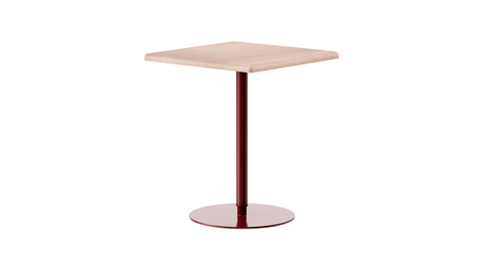 Table ajustable 75 110 cm Camarade plateau hêtre massif & pied en acier couleur terre de sienne brulée; design big game