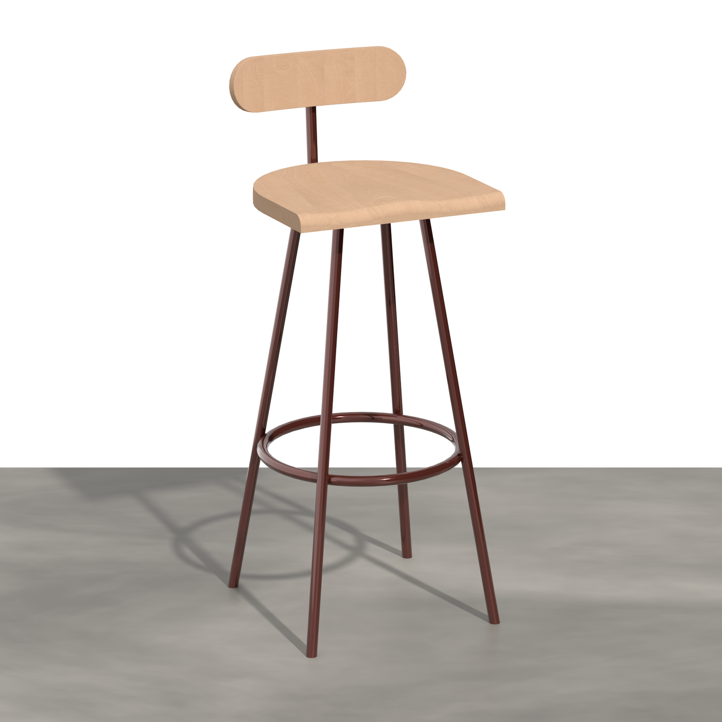 Camarade Bar Stool 65 cm — Solid Beech & Steel. Big-Game