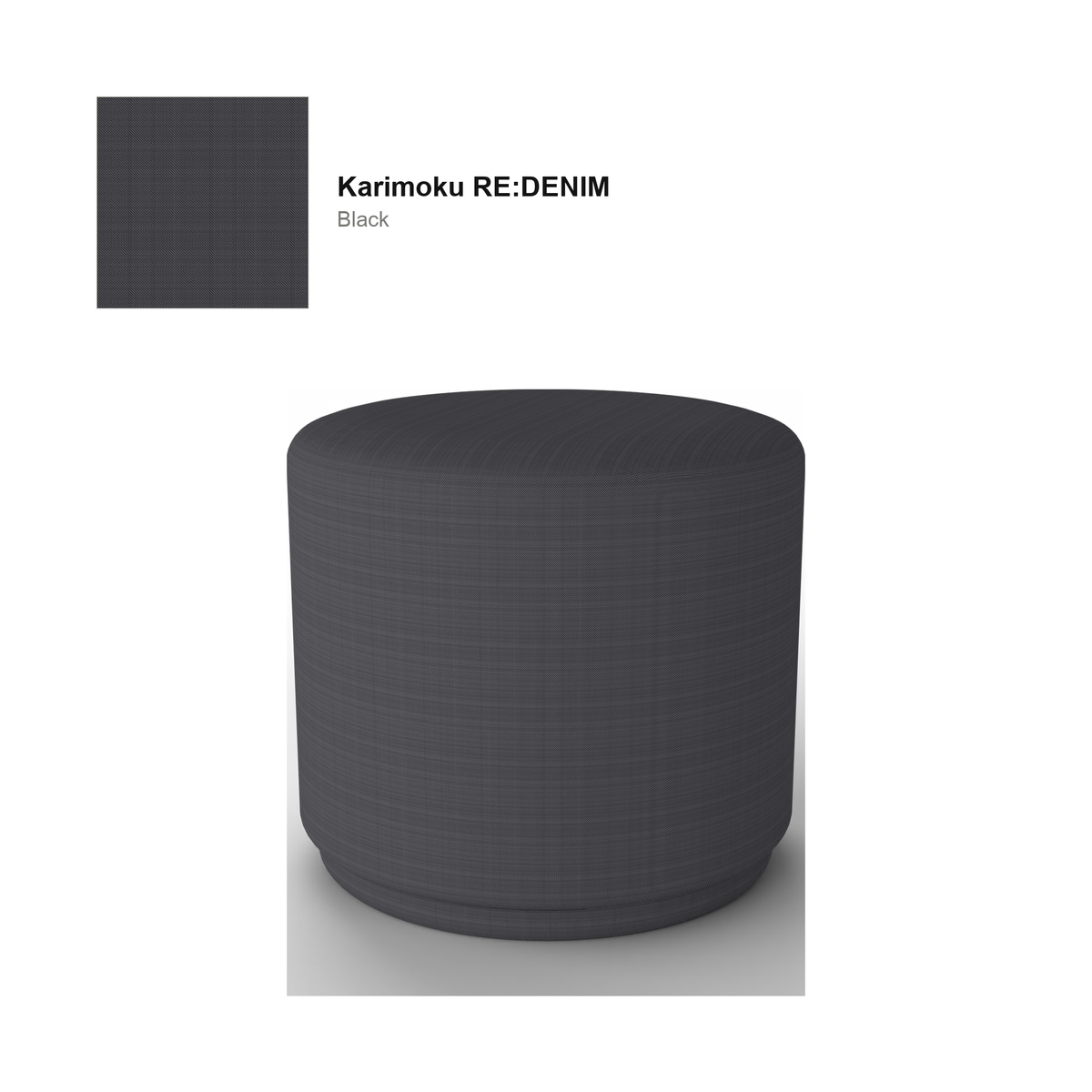 Elephant Pouf Lounge — Karimoku New Standard – RE:DENIM, Black