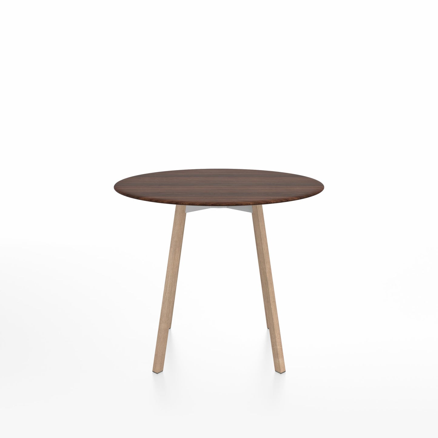 SU Café table 90 cm, chêne massif, plateau noyer