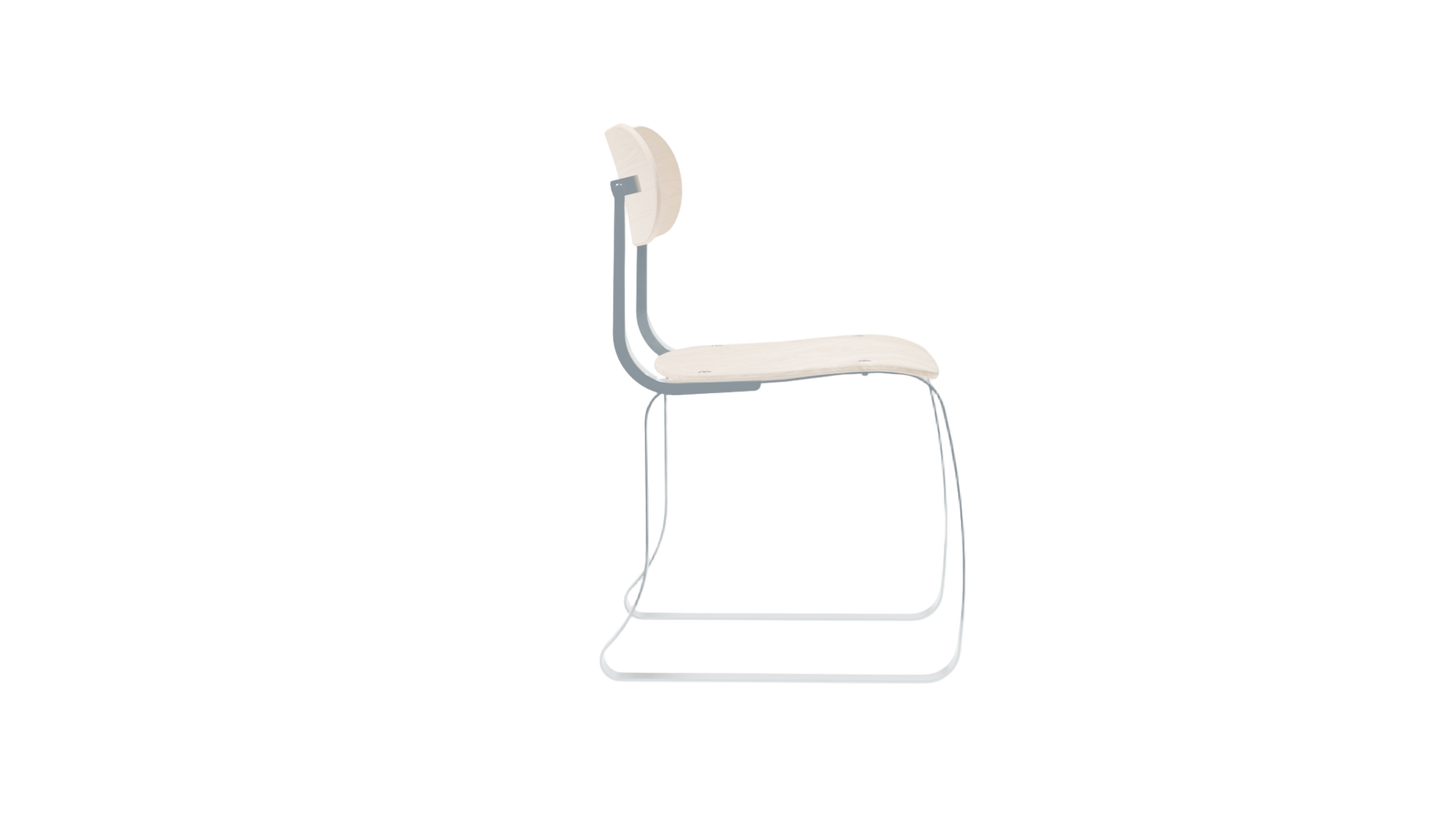 Chaise Iron Rite acier & bois de côté