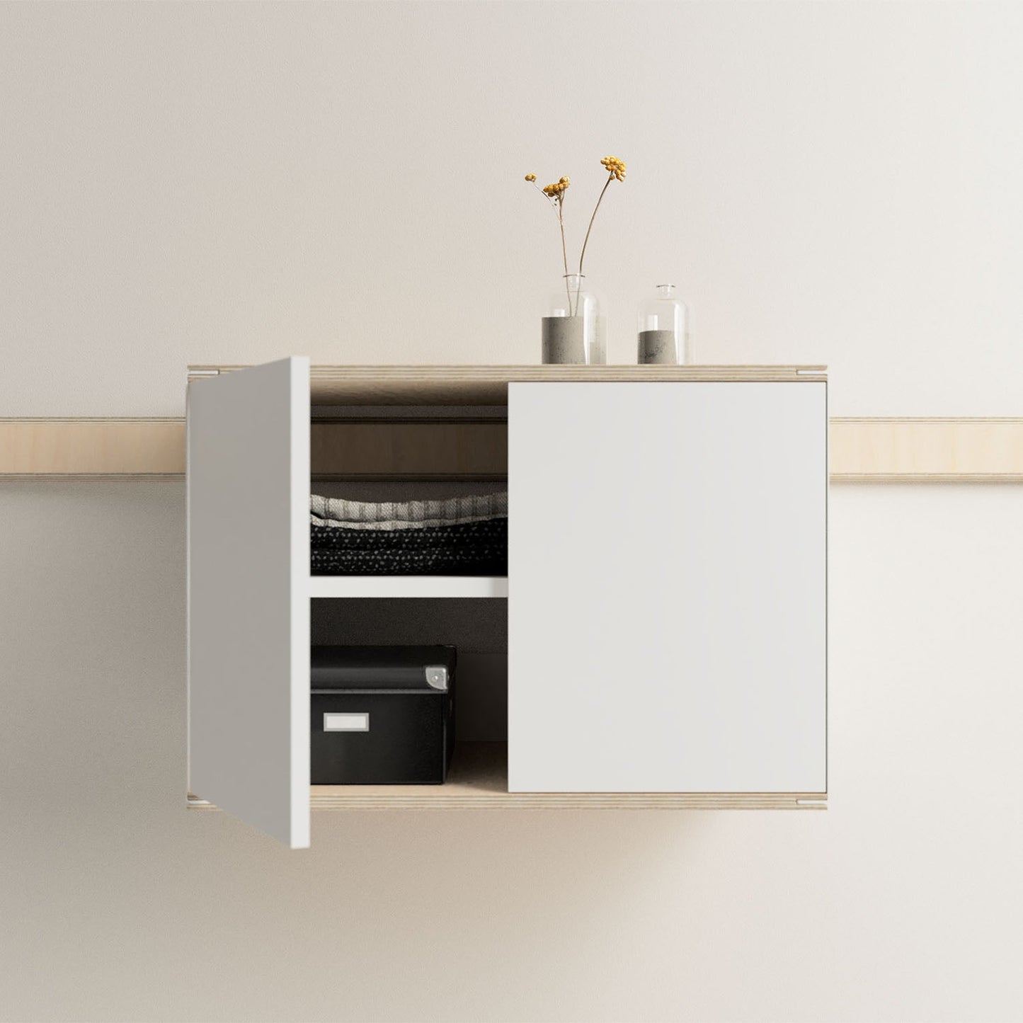 Étagère modulaire ML avec porte et tablette interne - Variand A05 en bouleau