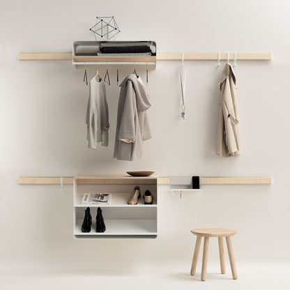 Vestiaire mural Variand E05 L'Intégral bouleau — storage entrée design | Antifer
