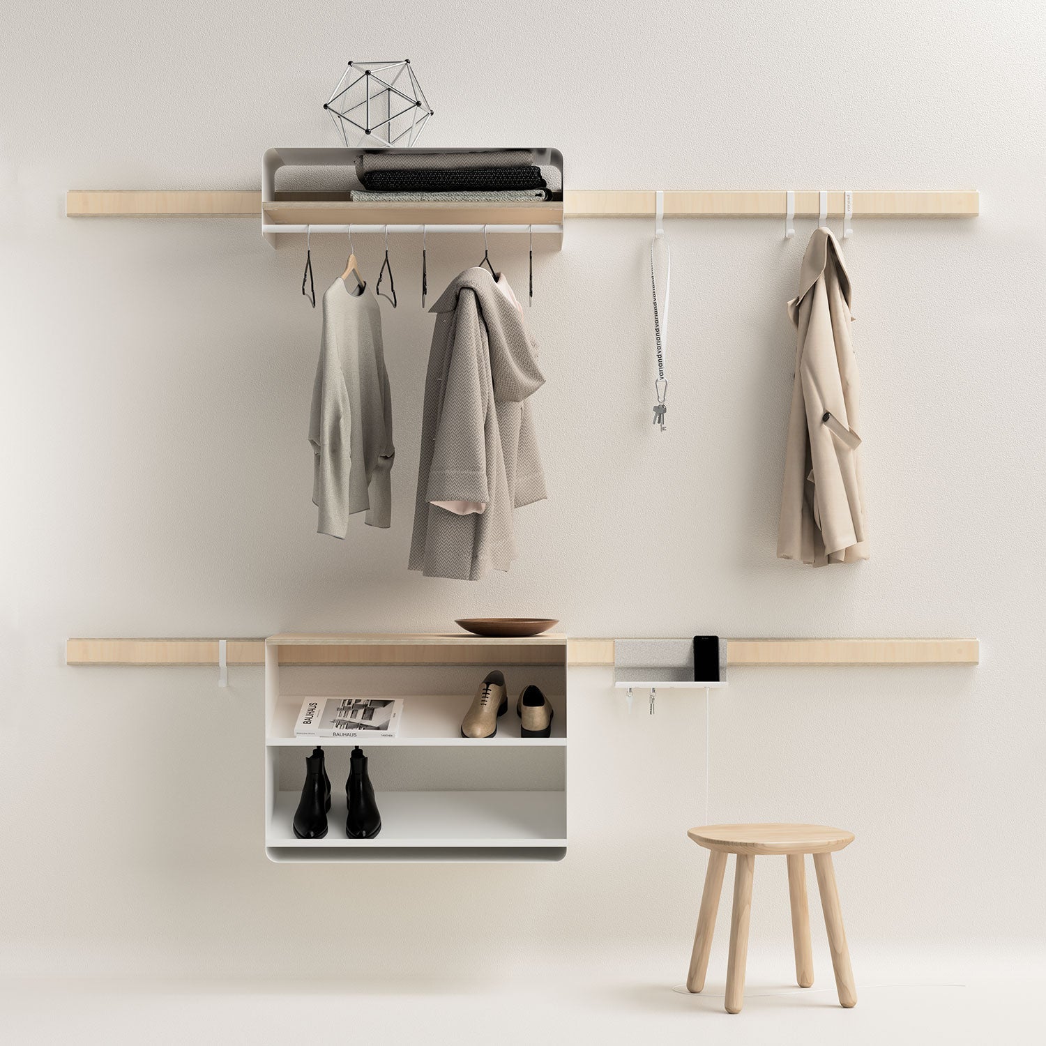 Wall coat rack Variand E05 L'Intégral - wood and metal | Antifer