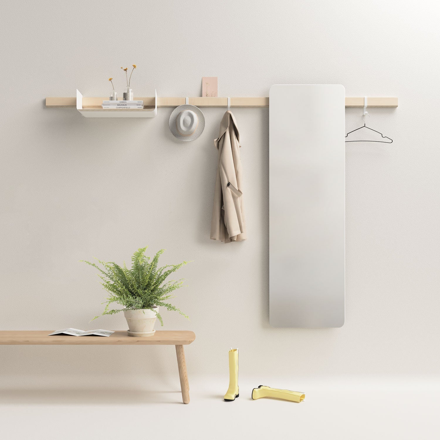 Vestiaire mural minimalist Variand E10 bouleau — storage entrée | Antifer