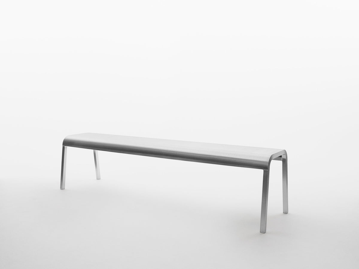 ZaZa bench by Naoto Fukasawa for Emeco, hand-brushed recycled aluminium