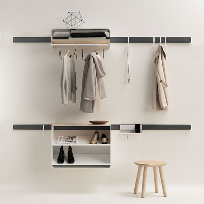 Vestiaire mural Variand E05 L'Intégral black — storage entrée design | Antifer