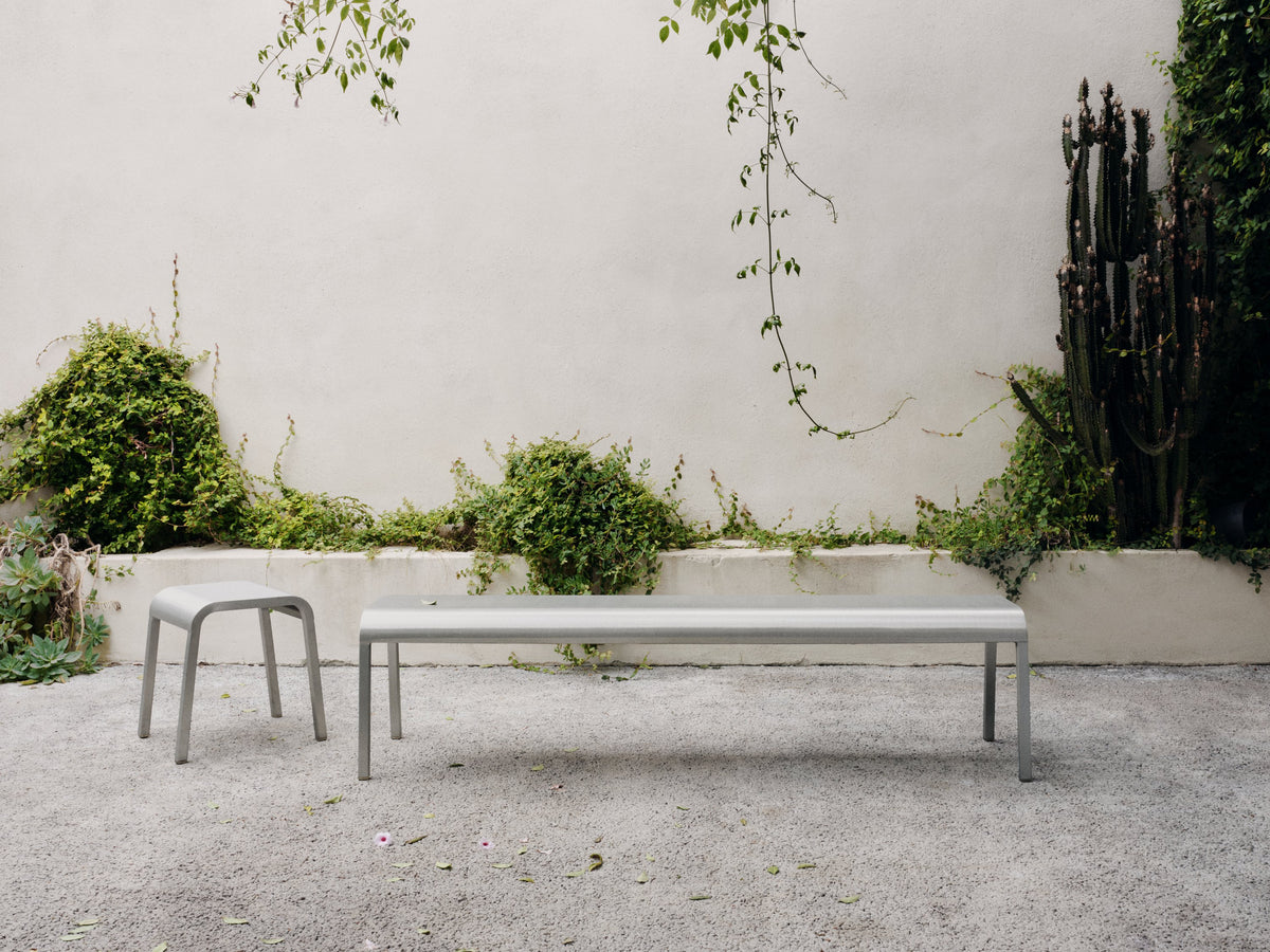 Emeco ZaZa bench on a patio