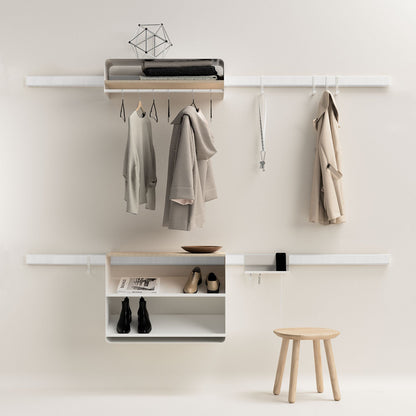 Vestiaire mural Variand E05 L'Intégral white — storage entrée design | Antifer