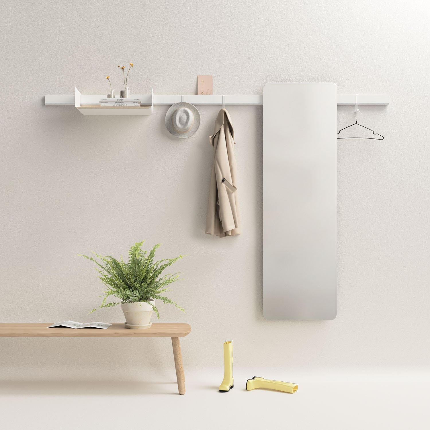 Vestiaire mural minimalist Variand E10 white — storage entrée | Antifer