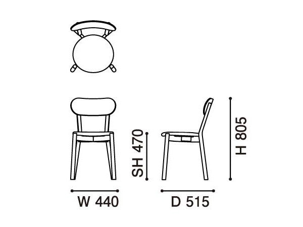 Stuhl Castor Plus Pad aus massiver Eiche und Stoff, BIG-GAME für Karimoku New Standard — Studioansicht Nr. 12 | Antifer