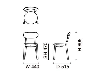 Stuhl Castor Plus Pad aus massiver Eiche und Stoff, BIG-GAME für Karimoku New Standard — Studioansicht Nr. 12 | Antifer