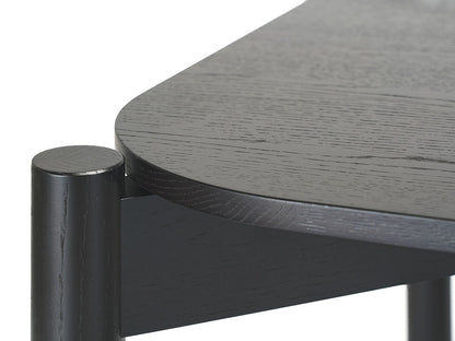 Table Castor 180 — détail du plateau noir et de la jonction au pied cylindrique | Antifer