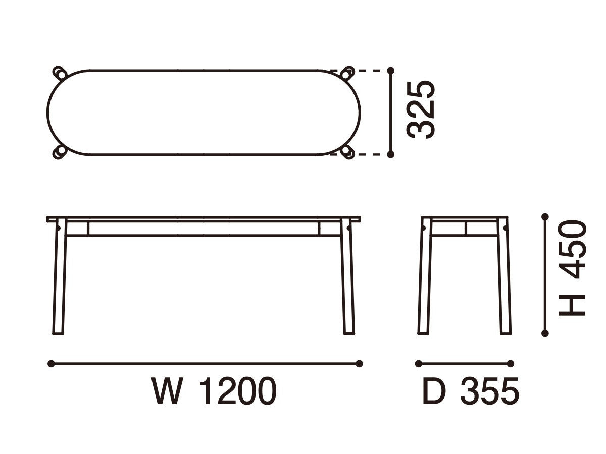 Banco de comedor Castor de roble macizo, BIG-GAME para Karimoku New Standard — vista de estudio n.º 18 | Antifer