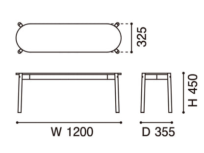 Banco de comedor Castor de roble macizo, BIG-GAME para Karimoku New Standard — vista de estudio n.º 18 | Antifer