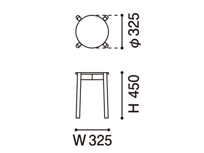 Hocker Castor Plus — Maßzeichnung: Sitzfläche 325 mm Durchmesser, Höhe 450 mm | Antifer