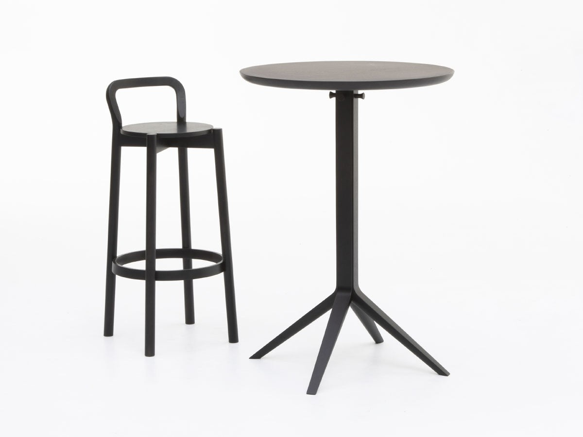 Scout Bistro Bar Table Grain Matt Black - vue 3