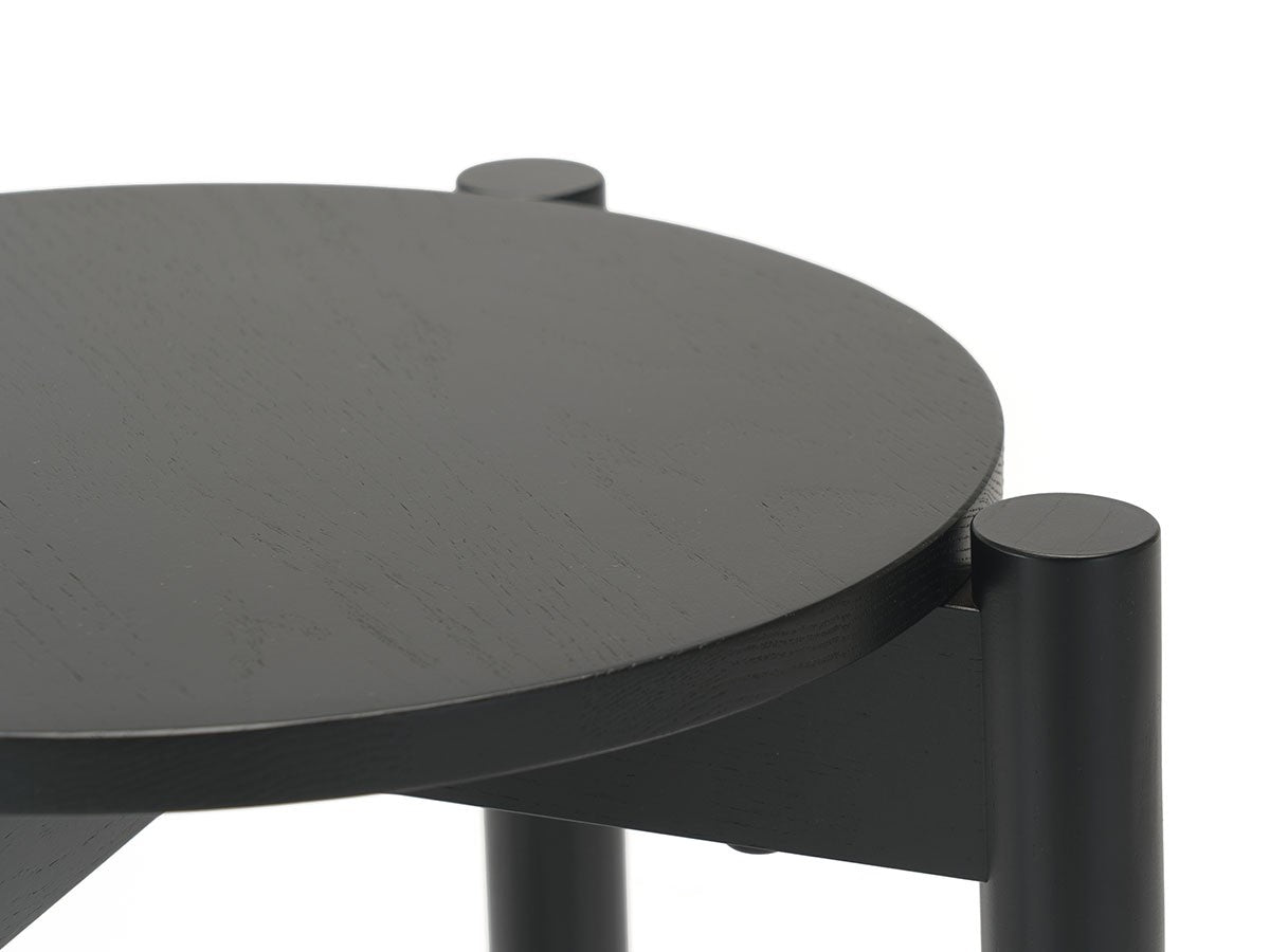 Hocker Castor Plus — Detail der schwarzen runden Sitzfläche und ihrer Kante | Antifer