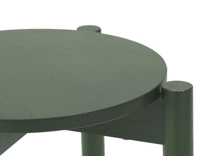 Hocker Castor Plus — Detail der runden Sitzfläche in Dunkelgrün und der Zapfen | Antifer