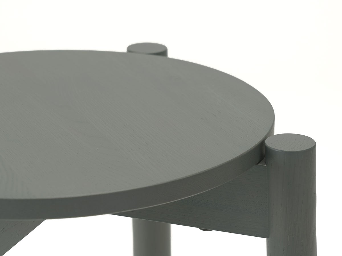 Hocker Castor Plus — Detail der runden Sitzfläche in Stahlgrau und ihrer Kante | Antifer