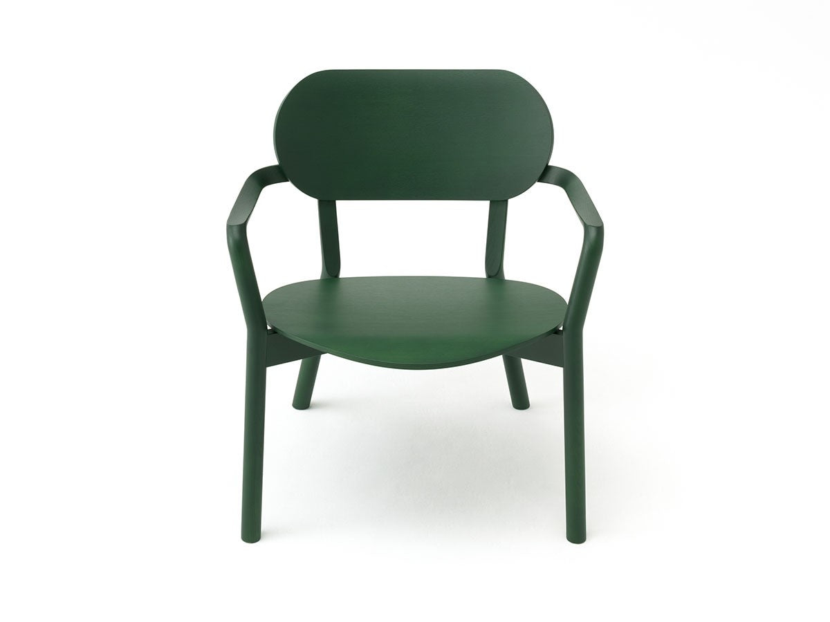 Sillón bajo Castor verde oscuro, BIG-GAME para Karimoku New Standard — vista frontal de estudio n.º 1 | Antifer