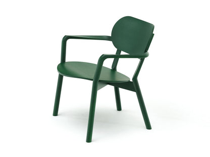 Sillón bajo Castor verde oscuro, BIG-GAME — vista de estudio de tres cuartos n.º 2 | Antifer