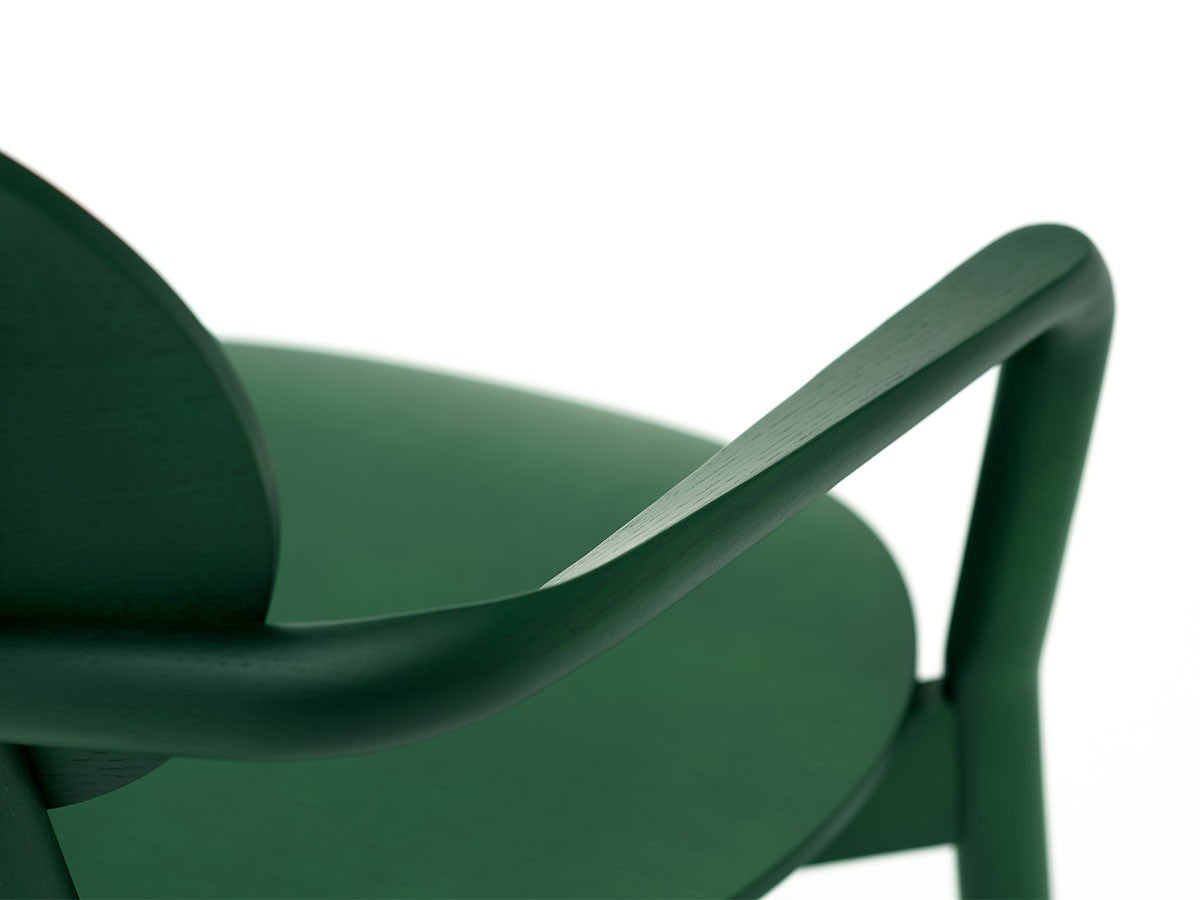Sillón bajo Castor — detalle en primer plano de la unión del reposabrazos y del respaldo | Antifer