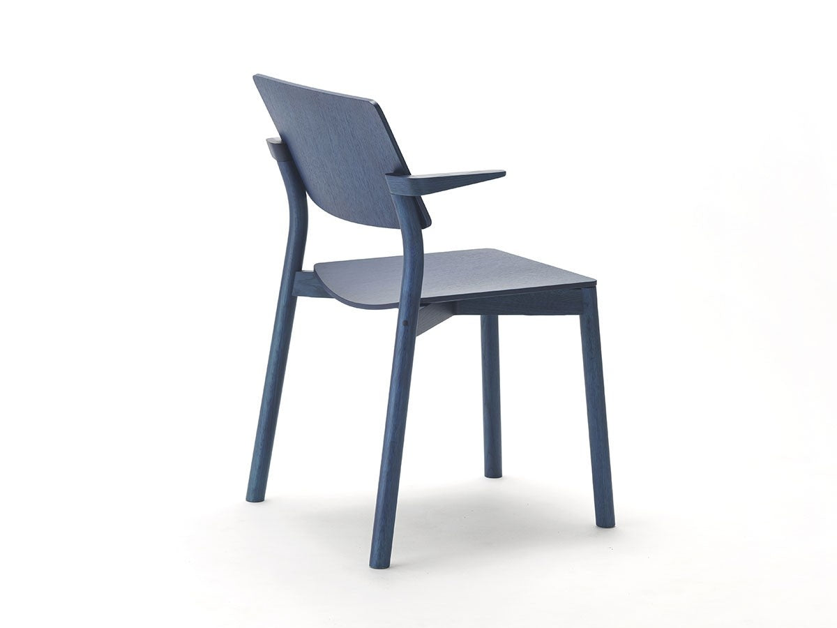 Panorama Sessel in Indigoblau, Geckeler Michels — Studioansicht im Dreiviertelprofil von hinten Nr. 29 | Antifer