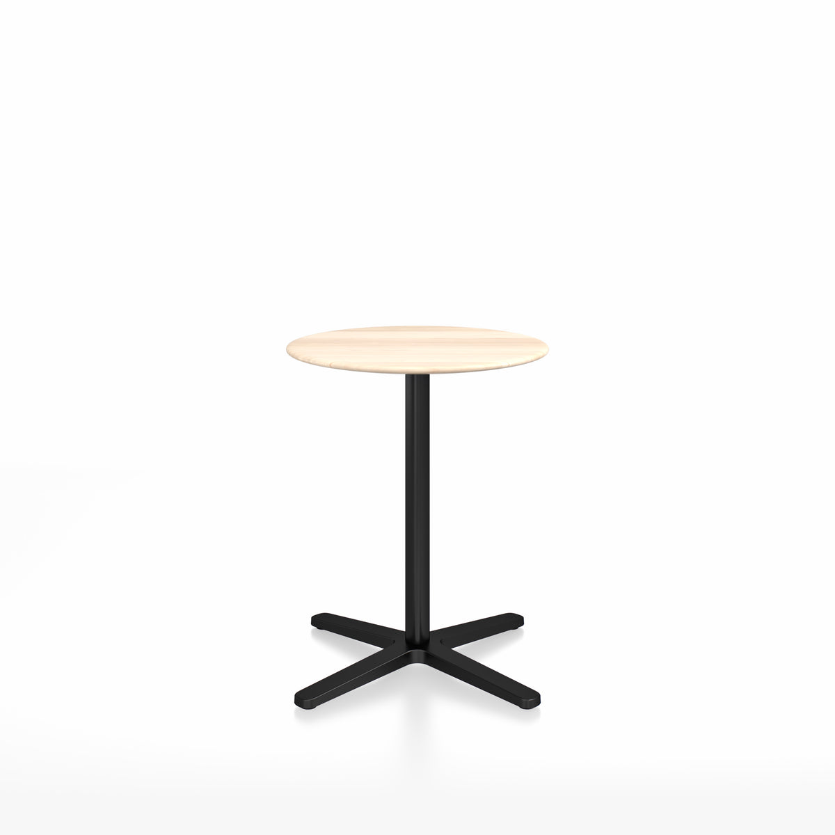 Table café Emeco 2 Inch base étoile ronde Ø 60 cm, plateau accoya, base noir