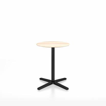 Table café Emeco 2 Inch base étoile ronde Ø 60 cm, plateau accoya, base noir