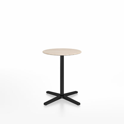 Table café Emeco 2 Inch base étoile ronde Ø 60 cm, plateau frêne, base noir