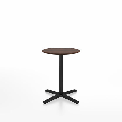 Table café Emeco 2 Inch base étoile ronde Ø 60 cm, plateau noyer, base noir