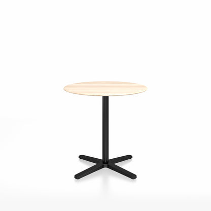 Table café Emeco 2 Inch base étoile ronde Ø 76 cm, plateau accoya, base noir