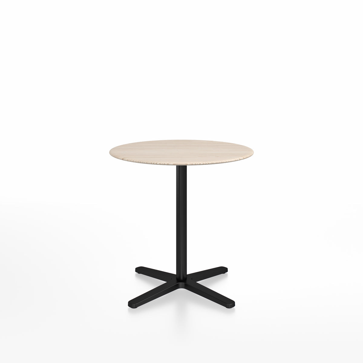 Table café Emeco 2 Inch base étoile ronde Ø 76 cm, plateau frêne, base noir