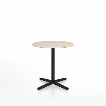 Table café Emeco 2 Inch base étoile ronde Ø 76 cm, plateau frêne, base noir