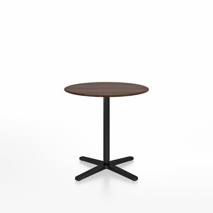 Table café Emeco 2 Inch base étoile ronde Ø 76 cm, plateau noyer, base noir