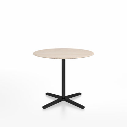 Table café Emeco 2 Inch base étoile ronde Ø 91 cm, plateau frêne, base noir