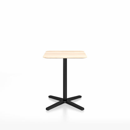 Table café Emeco 2 Inch base étoile carrée 60 cm, plateau accoya, base noir