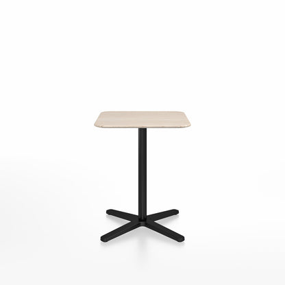 Table café Emeco 2 Inch base étoile carrée 60 cm, plateau frêne, base noir