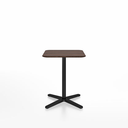 Table café Emeco 2 Inch base étoile carrée 60 cm, plateau noyer, base noir
