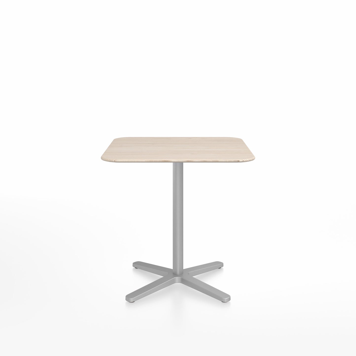 Table café Emeco 2 Inch base étoile carrée 76 cm, plateau frêne