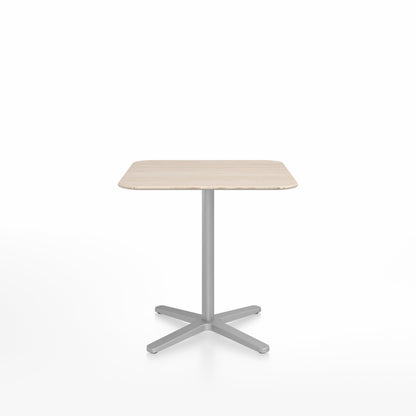 Table café Emeco 2 Inch base étoile carrée 76 cm, plateau frêne