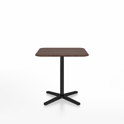 Table café Emeco 2 Inch base étoile carrée 76 cm, plateau noyer, base noir