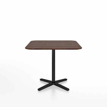 Table café Emeco 2 Inch base étoile carrée 91 cm, plateau noyer, base noir