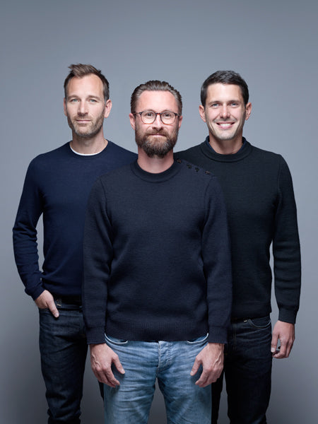 Portrait des trois designers du studio BIG-GAME : Grégoire Jeanmonod, Augustin Scott de Martinville et Elric Petit
