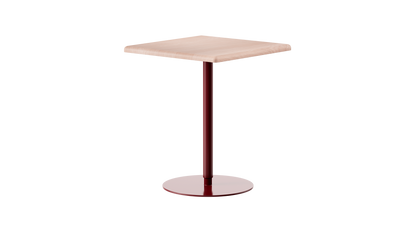 Table  ajustable 75 110 cm Camarade plateau hêtre massif & pied en acier couleur terre de sienne brulée; design big game