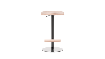 Camarade tabouret ajustable 58 79 cm assise hêtre massif et pieds en acier couleur ardoise vue de face