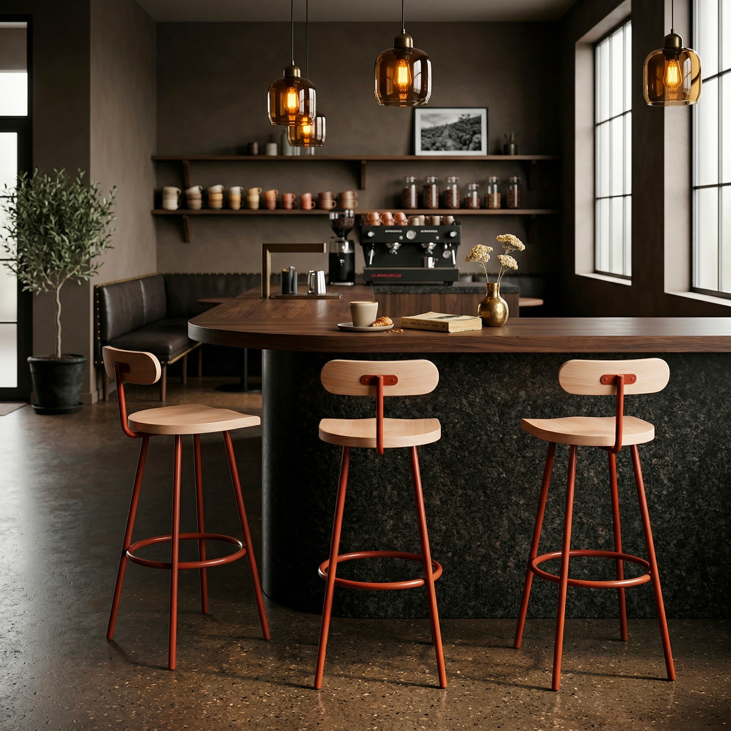 Bar stool Camarade - assise beech | Antifer