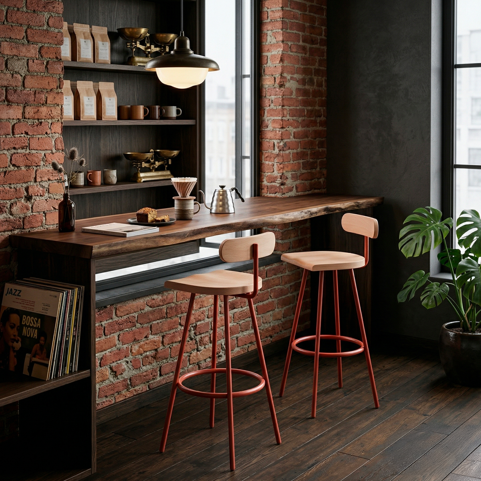 Bar stool Camarade beech - natural finish | Antifer