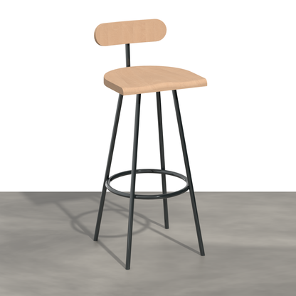 Camarade Bar Stool 65 cm — Solid Beech & Steel. Big-Game
